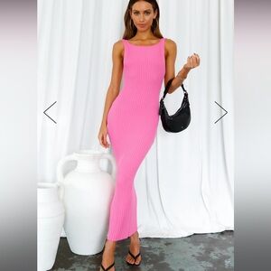 NBW Hello Molly Madison Midi Knit Dress Pink Size XS
